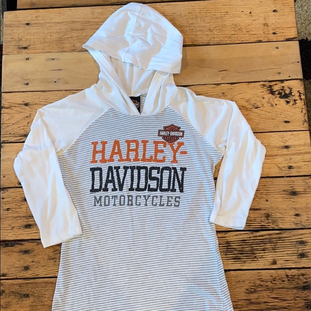 Harley Davidson 3/4 Sleeve T-Shirt Hoodie
